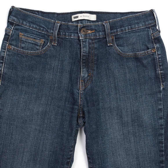 Levis 515 Jeans Boot Cut Mid Rise Dark Wash Cotton & 1% Stretch Women Sz 10M - Picture 3 of 8